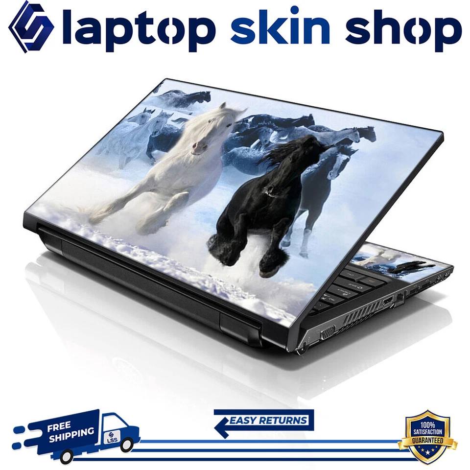 Laptop Skin Sticker Notebook Decal Horses Winter for Dell Apple Asus HP 13"-16" - Image 1 of 4