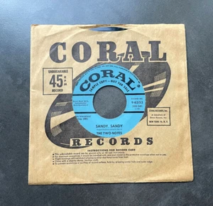 7" The Two-Notes - Sandy Sandy/ My Secret Lover - US Coral Teen - Picture 1 of 1