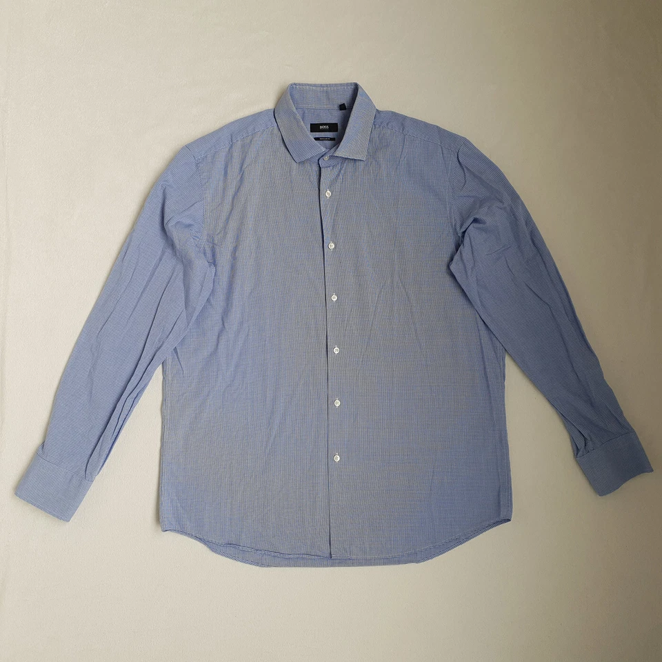Camicia elegante uomo Hugo Boss taglia 44 17 1/2 vestibilità regolare formale... - Immagine 1 di 4