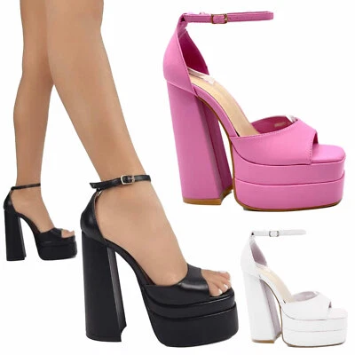 Scarpe donna sandali plateau tacco alto trapezio cinturino TOOCOOL PM2877