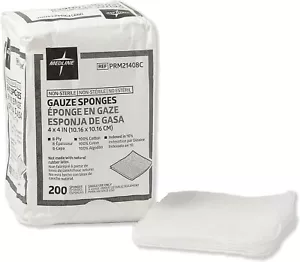 Medline Gauze Sponges, 100% Cotton, 8-Ply Woven Non-Sterile Gauze 4" X 4" - Picture 1 of 8