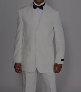 Men's 3 button tuxedo suit/&pants black. cream, white sizes 36-60 style#T802 - Picture 1 of 5