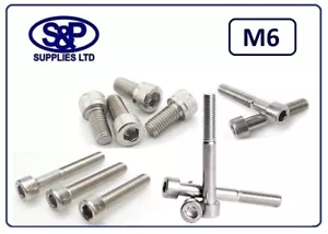 M6 6MM 6mm ST/STEEL SOCKET CAP SCREW CAP HEAD FROM 10MM - 150MM LONG A2  DIN912 - Picture 1 of 2