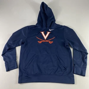 Nike Therma Fit Virginia Cavaliers Hoodie Mens Medium Blue Pullover Showtime UVA - Picture 1 of 10