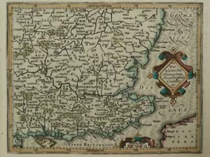 1610 Jodicus Hondius antique small map of the south east of England. - Picture 1 of 7