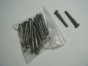 Lot of 25 #8 x 1-1/2" STAINLESS STEEL 18-8 SLOTTED ROUND HEAD WOOD SCREWS MARINE - Picture 1 of 3