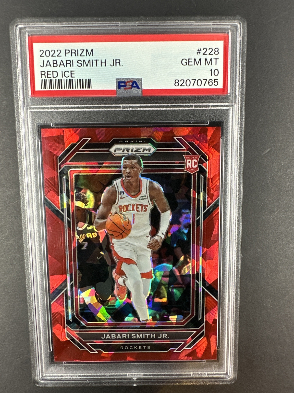 2022 Panini Prizm Jabari Smith Jr. Red Ice Prizm #228 PSA 10 GEM MT Rookie RC