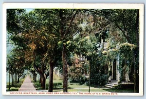 c1920 San Antonio Texas Postcard Officers Quarters Army Post Home Of Brave Boys - Picture 1 of 2