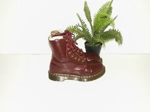 Dr. Martens 1460 SERENA fur lined leather boots cherry uk 4 eu 37 us 6 (d1646) - Picture 1 of 9