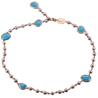 Collar de oro con perlas turquesa Mimi Milano Talita Foto 1 de 4