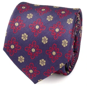 Deep Purple Floral Men's Tie - Picture 1 of 5