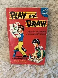 Vintage 1953 Play And Draw Children’s Activity Book UNUSED - Imagen 1 de 5