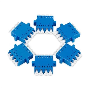 LC UPC Quad OS2 Single Mode Fiber Optic Adapter,OS2 LC Fiber Coupler [QTY 6]-930 - Afbeelding 1 van 1
