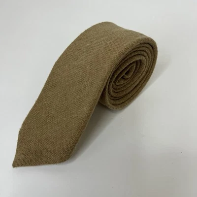 "Corbata Woolcrofter de Wembley beige mezcla de lana tostado neutro clásica L 58"" W 3""" Foto 1 de 4