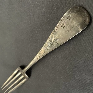 Antique Sterling Silver Fork Marshall Field Co. Arts & Craft Engraved Ferris - Picture 1 of 4