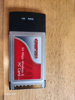 CompUSA Wireless WiFi PC Karte, 802.11g 54Mbps, PCMCIA 2,4 GHz - Bild 1 von 2