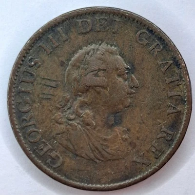1799 British Half Penny 1/2 King George III Better Date And Grade #SA21 - Image 1 of 3