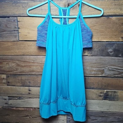 Sujetador sin mangas Lululemon No Limits para mujer 8 gris azulado azul incorporado transpirable forrado Foto 1 de 4