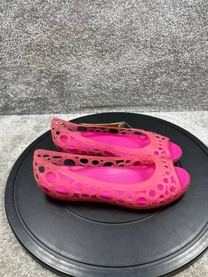 Crocs Flats Womens Size 8 Adrina Ballet Coral Candy Pink Peep Toe Slip On - Image 1 of 4