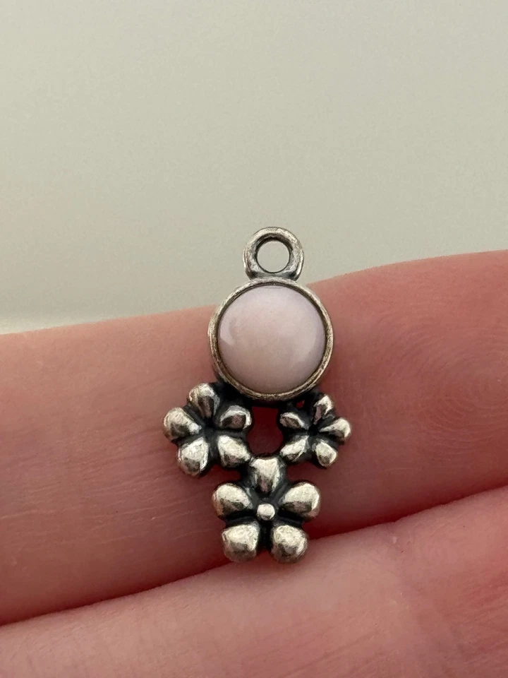 ÚNICO Pandora S925 ALE Plata Esterlina Rosa Ópalo Componer Dije Foto 1 de 4