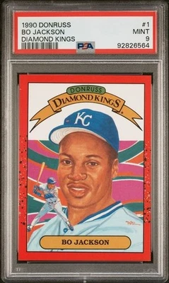 1990 Donruss #1 Bo Jackson Diamond Kings PSA 9! - Image 1 of 2