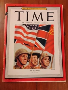Revista Time The Big Three Vol XLV #20 original de la Segunda Guerra Mundial de colección 14 de mayo de 1945 - Imagen 1 de 8
