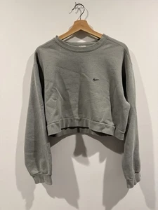 Vintage Nike Women’s Cropped Sweatshirt - Sage Green - Medium - Picture 1 of 6