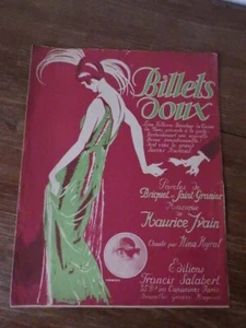 NINA MYRAL Billets Doux MAURICE IVAIN ill De Valerio 1921 SALABERT Art Deco Lith - Picture 1 of 3