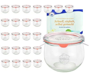 24 Weck Gläser 580ml Tulpenglas 1/2L Sturzglas Deckel Gummi Klammer Einmachglas - Bild 1 von 7