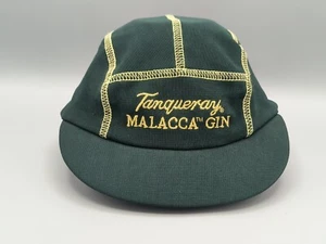 Vintage Short Bill Derby Cap Tanqueray Malacca Gin Leather Strapback Hat - RARE - Picture 1 of 9