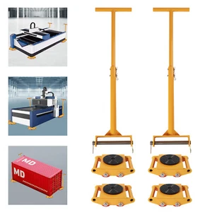 13200lb 6T Heavy Duty Machine Dolly Skate Machinery Roller Mover Cargo Trolley - Picture 1 of 17