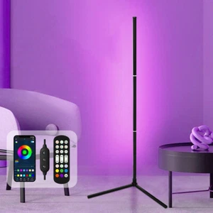 RGB LED Corner Floor Lamp Light Stand Gaming Room Decor APP+Remote Control - Picture 1 of 11