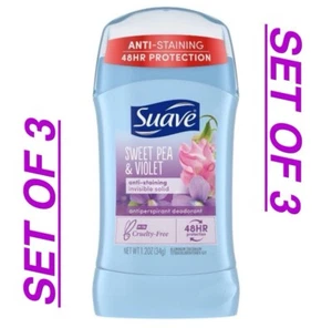 Suave Sweet Pea & Violet 48-Hour Antiperspirant & Deodorant - 1.2oz - SET OF 3 - Picture 1 of 8