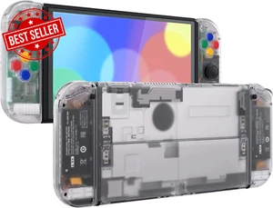 Clear Shell Case for Nintendo Switch OLED DIY Joycon Housing Colorful Buttons - Picture 1 of 12