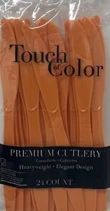 Sunkissed Orange Heavy Duty Plastic Knives 24 Per Pack Tableware New!!! - Picture 1 of 1