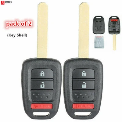2*Replacement Remote Key Shell Case Fob 2+1 3 Button for Honda Fit Crosstour CRV - Image 1 of 4