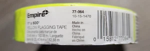 Empire Level 77-064 600' x 1" Roll Flagging Tape Glo-Yellow - Picture 1 of 3