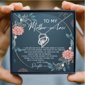 To My Mother in Law Heart Pendant Necklace Choker with Gift Box Mother's Day - Picture 1 of 5