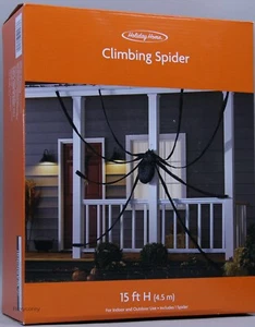 Holiday Home Halloween 15 ft H Black Climbing Spider NIB - Picture 1 of 2