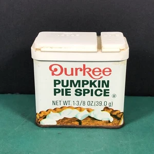 Vintage Durkee | Pumpkin Pie Spice | 1-3/8 oz Tin | Empty - Picture 1 of 7