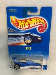 1991 Hot Wheels Blue/White XT-3 Race Vehicle Blue White w 5sp Collector #230 - Picture 1 of 3