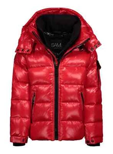 Sam. Glacier Jacket Boys 4 Cherry Removable Hood Full Zip Closure Long Sleeves~ - Picture 1 of 20