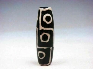 Old Tibetan Natural Gemstone Agate *9 Eyes* Pattern Dzi Bead #030625R - Picture 1 of 6