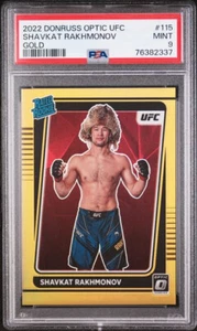 2022 PANINI DONRUSS OPTIC UFC SHAVKAT RAKHMONOV GOLD ROOKIE /10 PSA 9 MINT - Picture 1 of 2