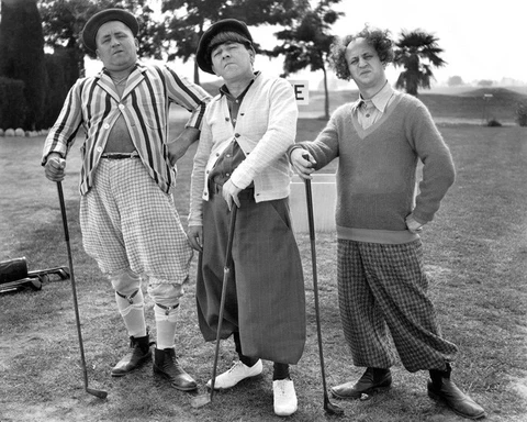 Golfing THREE 3 STOOGES Glossy 8x10 Photo Moe, Curly and Larry Print Poster Cover