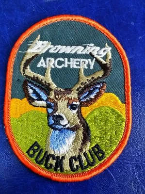 VINTAGE BROWNING ARCHERY BUCK CLUB HUNTING PATCH - Image 1 of 2