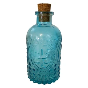 Blau farbiges Glas runde Nägel europäischer Stil Apotheker Flasche/Vase H = 5,5 Zoll - Bild 1 von 6