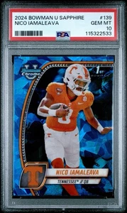 2024 Bowman Chrome U Sapphire Nico Iamaleava 1st #139 PSA 10 - Bild 1 von 1