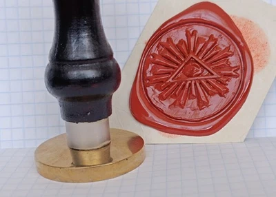 Freimaurer allsehendes Auge Petschaft   Wachssiegel   Messing - Bild 1 von 4