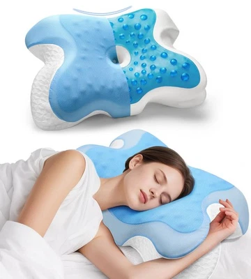 UNTIMATY Cooling Gel Cervical Pillow for Neck Pain Relief - Hollow Design Odorless Mem...
